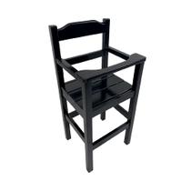 Cadeirão para Alimentação Bebê Papinha Madeira Preto / Liso