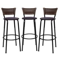 Cadeiras Banquetas Para Bancada Alta Americano Bistrô Bar 3u Exclusiva Itagold