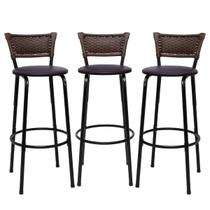 Cadeiras Banquetas Para Bancada Alta Americano Bistrô Bar 3u Exclusiva Itagold