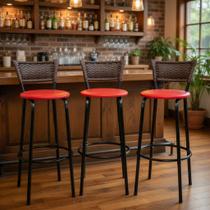 Cadeiras Banquetas Para Bancada Alta Americano Bistrô Bar 3u Exclusiva Itagold