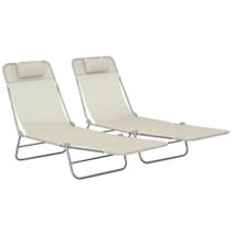 Cadeiras Chaise Lounge Outsunny Dobráveis Reclináveis 2 Peças Cadeiras Chaise Lounge Outsunny Dobráveis Reclináveis 2 Peças