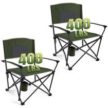 Cadeiras de acampamento DMH OUTDOORS Heavy Duty Steel Frame 181 kg, pacote com 2
