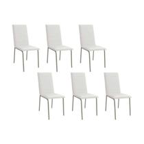 Cadeiras de Cozinha Amsterdã C091 Kit 6 Un Niquel/Branco 106 - Kappesberg