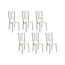 Cadeiras de Cozinha Florença C005 Kit 6 Un Niquel/Branco 106 - Kappesberg