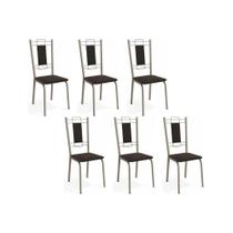 Cadeiras de Cozinha Florença C005 Kit 6 Un Niquel/Preto 110 - Kappesberg