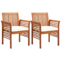 Cadeiras de jantar de jardim Casafoyer Solid Acacia Wood 2 peças Cadeiras de jantar de jardim Casafoyer Solid Acacia Wood 2 peças