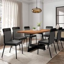 Cadeiras de Jantar Duo 2 Unidades Estofadas Tecido em Linho