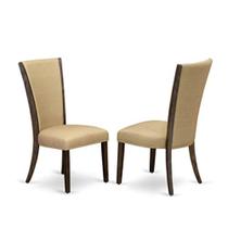 Cadeiras de jantar East West Furniture VEP7T03, linho marrom, conjunto de 2 Cadeiras de jantar East West Furniture VEP7T03, linho marrom, conjunto de 2