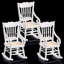 Cadeiras de madeira em miniatura Jetec Doll House 1:12 Scale Xmas