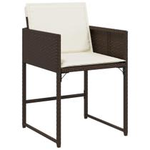 Cadeiras de pátio vidaXL Brown Poly Rattan Outdoor 4 peças com almofadas Cadeiras de pátio vidaXL Brown Poly Rattan Outdoor 4 peças com almofadas