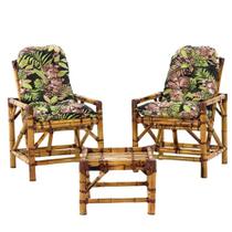 Cadeiras e Mesa De Bambu Confortáveis Para Varanda 2 Lugares