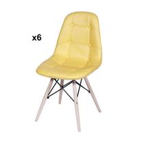 Cadeiras Eames Eiffel Estofada 44X39X83Cm Amarelo 6 Peças