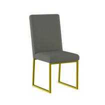 Cadeiras Estofadas Base de Ferro Dourado Para Mesa de Jantar