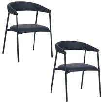 Cadeiras Estofadas c/ Encosto Curvo e Base Aço Carbono 2 UN