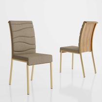 Cadeiras Jantar Estofadas 2 Unidades 43cm x 97cm Pés em Aço