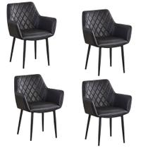 Cadeiras Jantar Estofadas material sintético c/ Costura Matelassê 4 Un