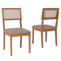 Cadeiras Jantar Madeira Maciça 2un Encanto Madeira/Linho Bege Cadeiras Jantar Madeira Maciça 2un Encanto Madeira/Linho Bege