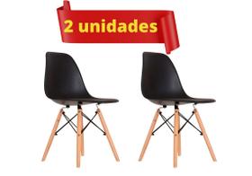 Cadeiras Jogo de Pé Palito Assento Preto Eames Eiffel