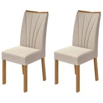 Cadeiras Kit 2 Cadeiras Apogeu Amêndoa Clean/Linho - Móveis Lopas