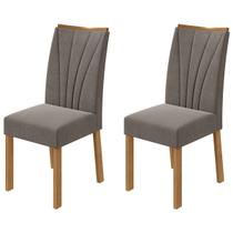 Cadeiras Kit 2 Cadeiras Apogeu Amêndoa Clean/Suede - Móveis Lopas