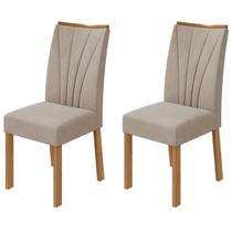 Cadeiras Kit 2 Cadeiras Apogeu Amêndoa Clean/Veludo - Móveis Lopas