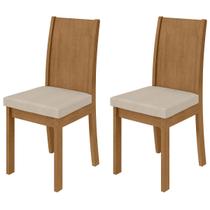 Cadeiras Kit 2 Cadeiras Athenas Amêndoa Clean/Linho - Móveis Lopas