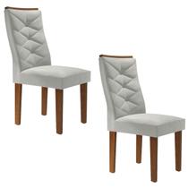 Cadeiras Kit 2 Cadeiras Estofadas Germany Chocolate/Off White/Boucle Gelo - Cel Móveis