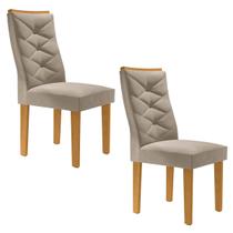 Cadeiras Kit 2 Cadeiras Estofadas Germany Cinamomo/ Bege - Cel Móveis