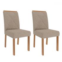 Cadeiras Kit 2 Cadeiras Fernanda Wood Linho Madeira/Linho Bege - Cimol