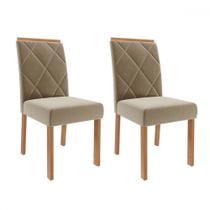 Cadeiras Kit 2 Cadeiras Fernanda Wood Suede Madeira/Joli - Cimol Cadeiras Kit 2 Cadeiras Fernanda Wood Suede Madeira/Joli - Cimol