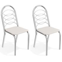 Cadeiras Kit 2 Cadeiras Holanda Cromada Branco - Kappesberg