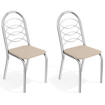 Cadeiras Kit 2 Cadeiras Holanda Cromada Nude - Kappesberg