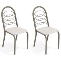 Cadeiras Kit 2 Cadeiras Holanda Nickel Branco - Kappesberg