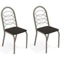Cadeiras Kit 2 Cadeiras Holanda Nickel Preto - Kappesberg