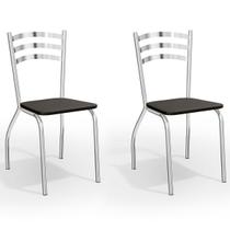 Cadeiras Kit 2 Cadeiras Portugal Cromada Preto - Kappesberg