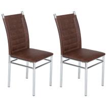 Cadeiras Kit 2 Cadeiras Tokio Cromado/Marrom - Art Panta
