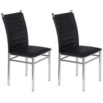 Cadeiras Kit 2 Cadeiras Tokio Cromado/preto - Art Panta