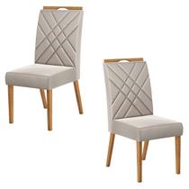Cadeiras Kit 2 Cadeiras Wood Bélgica Mel/Veludo Bege - Mais Decor
