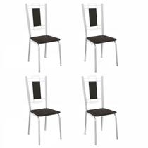 Cadeiras Kit 4 Cadeiras Florença Cromada Preto - Kappesberg Cadeiras Kit 4 Cadeiras Florença Cromada Preto - Kappesberg