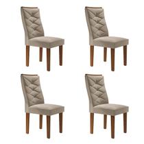 Cadeiras Kit 4 Cadeiras Germany Chocolate/Off White/Boucle Bege - Cel Móveis