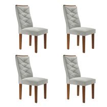 Cadeiras Kit 4 Cadeiras Germany Chocolate/Off White/Boucle Gelo - Cel Móveis