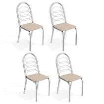 Cadeiras Kit 4 Cadeiras Holanda Cromada Nude - Kappesberg