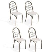 Cadeiras Kit 4 Cadeiras Holanda Nickel Branco - Kappesberg