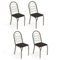 Cadeiras Kit 4 Cadeiras Holanda Nickel Preto - Kappesberg