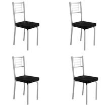 Cadeiras Kit 4 Cadeiras Juliana Cromado/preto - Art Panta