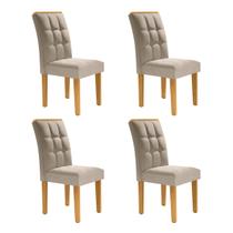 Cadeiras Kit 4 Cadeiras Madri Cinamomo/Off White/Bege - Cel Móveis