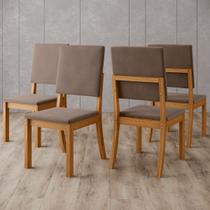 Cadeiras Kit 4 Cadeiras Mila Nature/Marrom Amêndoa S35 - Henn