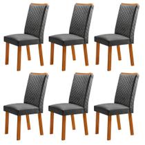 Cadeiras Lira Jantar Estrutura MDF Estofado Linho Grafite e Naturalle Moderna Cadeiras Lira Jantar Estrutura MDF Estofado Linho Grafite e Naturalle Moderna