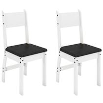 Cadeiras Para Cozinha Kit 2 Cadeiras Milano Branco/preto - Poliman Móveis