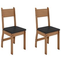 Cadeiras Para Cozinha Kit 2 Cadeiras Milano Carvalho/preto - Poliman Móveis